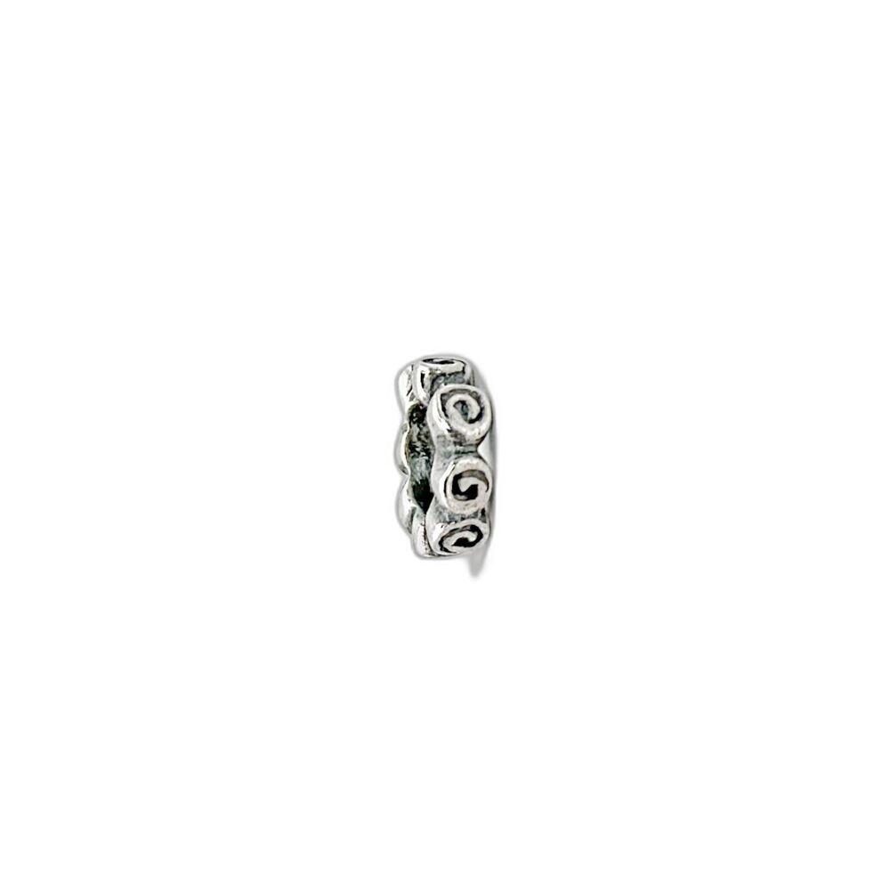 Pandora Retired Sterling Silver Spiral Flower Small Roses Floral Spacer Bead